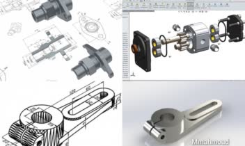 طراحی و ساخت قطعات و مجموعه های اسمبلی و تهیه نقشه و جدول متریال از ان