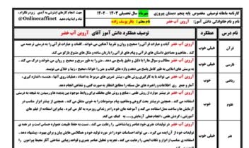 کارنامه ماهانه ابتدایی و کلاسی تحت اکسل