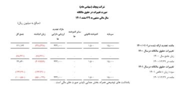 صورتهای مالی اساسی شرکت پیچک (سهامی عام)