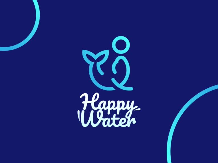 طرلحی لوگو برای پارک آبی Happy Water