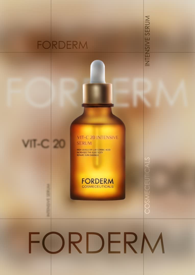 طراحی پوستر  سرم مراقبتی پوست Forderm